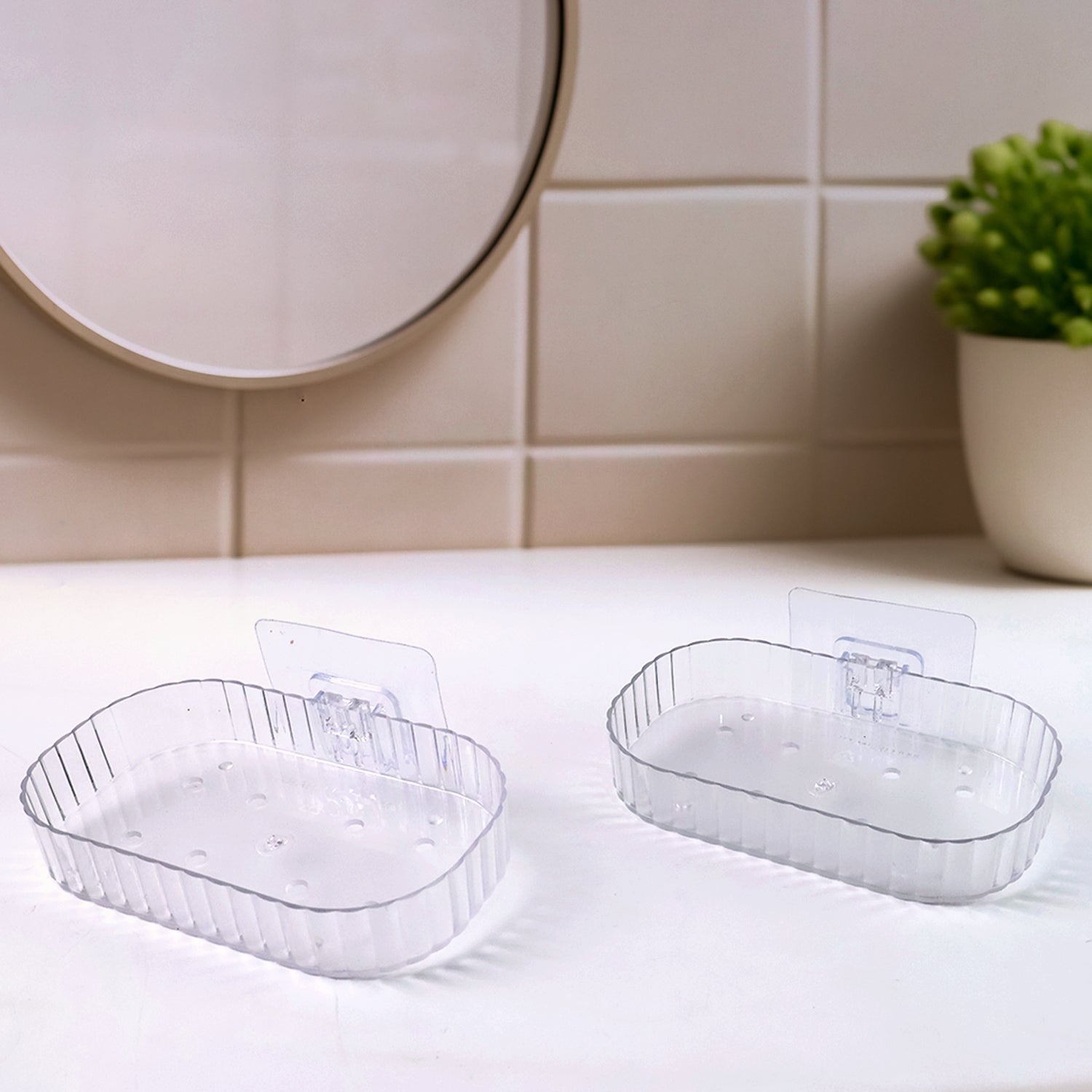 Self Adhesive Transparent Wall Mounted Soap Dish Holder Self Adhesive Transparent Wall Mounted Soap Dish Holder